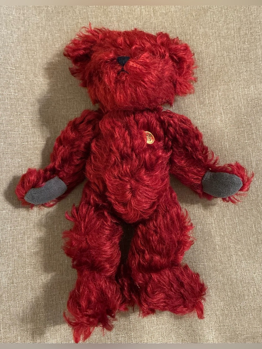 RETIRED Boyds Bears The Mohair Bear Collection "Holly" (#590064) 10" Burgundy